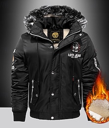 economico -Per uomo Cappotto invernale Parka Tasche Poliestere Imbottitura di pile Da mare Da tutti i giorni Appuntamento Standard Di tendenza Informale Comodo Tenere al caldo Autunno inverno Tinta unita