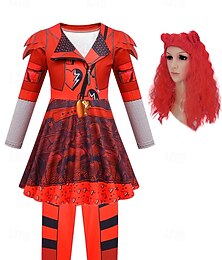 halpa -Jälkeläiset The Rise of Red Lasten punainen sydänten kuningatar Housut Asut Cosplay Elokuva-cosplay for Tyttöjen Lasten Naamiaiset Juhla