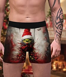 halpa -Joulupukki Green Monster Furry Jouluinen pyjama Retroshortsit Alusvaatteet joululahja Miesten Hauska Joulu Kuvio Aikuiset Joulu Uusi vuosi jouluaatto Joulu Juhla