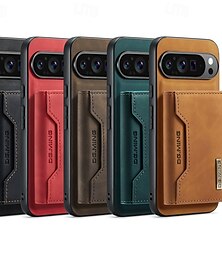 זול -טלפון מגן עבור Pixel 9 Pro Pixel 9 Pro XL Pixel 8 Pro Pixel 8 פיקסל 9 Pixel 7 Pixel 7 Pro Pixel 6 Pixel 6 Pro Pixel Fold כיסוי אחורי עם מעמד ניתן לניתוק מגנטי רטרו TPU עור PU