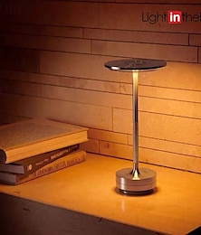 economico -Lampada Da Tavolo In Alluminio Senza Fili Led Tricolore Touch Oscurante Luce Notturna Da Tavolo Ricaricabile Lampada Da Lettura A Led Per Ristorante Hotel Bar Camera Da Letto Illuminazione Decorativa