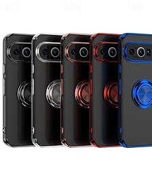 זול -טלפון מגן עבור Pixel 9 Pro Pixel 9 Pro XL Pixel 8 Pro Pixel 8 פיקסל 9 Pixel 7 Pixel 7 Pro כיסוי אחורי מחזיק טבעת מגנטי עמיד בזעזועים רטרו TPU צפוי PC