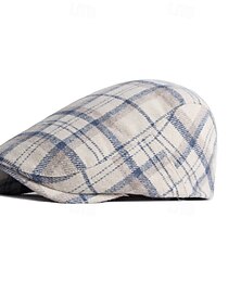 billiga -Herr Platt mössa Basebollkeps Militär mössa Kadett hatt Svart Purpur Polyester Mode Ledigt Gata Dagligen Rutig Justerbara Solskyddskräm Andningsfunktion