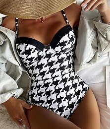 abordables -Femme Maillots de Bain Une pièce Monokini Maillot de bain Dos Nu Contrôle du Ventre Taille haute Mince Vacances Tenues de plage Graphic Dos nu Sans Manches Maillots de bain