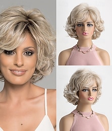 levne -pixie vrstvená krátká blond paruka krátké kudrnaté paruky pro bílé ženy černá