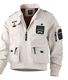 economico -Per uomo Giacca da Esterno Giacca softshell Giacca a vento Giacca di transizione Vacanza Quotidiano Impermeabile Antivento Tasca Primavera & Autunno Semplice Moda Classico Collo alla coreana Regolare