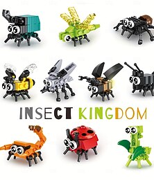 abordables -Blocs de construction d'insectes modèle d'insecte différents petits insectes blocs de construction abeille coccinelle luciole libellule araignée jouet pour garçon/fille jouets pour enfants cadeaux