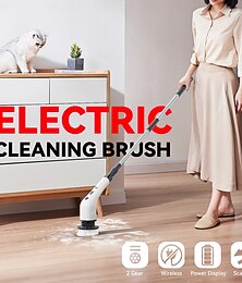 levne -elektrický čisticí kartáč 360 rotační mop do kuchyně  & auto nastavitelná rychlost s 8 kartáčovými hlavami 2 prodlužovacími rameny voděodolné