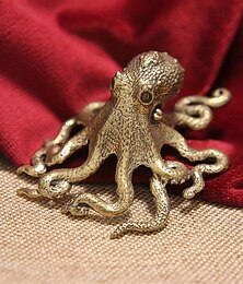 abordables -animal de compagnie pour le thé en forme de pieuvre en laiton - conception solide et créative pour la prospérité &attraction de richesse, accessoire de cérémonie du thé en cuivre pur