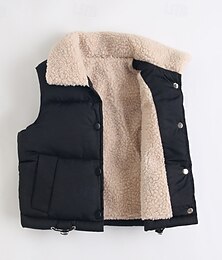 economico -Da bambino Da ragazza Gilet Cappotto Senza maniche Nero Bianco Giallo Tinta unica Tasche Autunno Inverno Neutra Scuola 4-12 anni