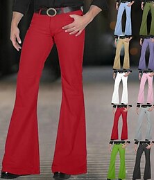 abordables -Homme pantalon de costume Pantalon évasé L'éxtremité inferieur de la cloche Pantalon Pantalon de costume Poche Plein Confort Doux Toute la longueur Mariage Soirée Entreprise Mode Vêtement de rue Noir