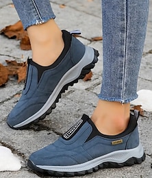 abordables -Zapatillas de senderismo para mujer sin cordones para exteriores: zapatos cómodos, transpirables y antideslizantes para caminar y viajar