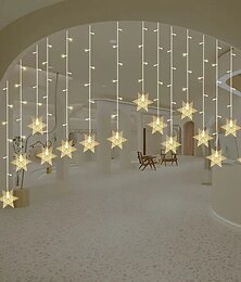 abordables -Guirlande lumineuse à LED flocon de neige de Noël 3,5 m 96 LED, 8 modes, guirlande lumineuse à glaçons pour Noël intérieur/extérieur, fête &décoration d'intérieur prise ue/ua/au/uk