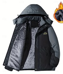billiga -Herr Utomhusjacka Vinterkappa Vinterjacka Dragkedja Ficka Polyester Ficka Utomhus Ledigt / vardag Normal Mode Ledigt Håller värmen Vindtät Vinter Slät Svart Rubinrött Kungsblå Ljus Himmelsblå