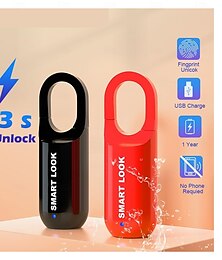 voordelige -slim slot vingerafdruk slot mini vingerafdruk slot slim hangslot biometrisch elektronisch slot sleutelloos usb opladen