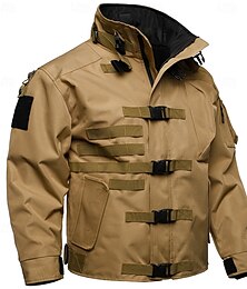 economico -Per uomo Giacca militare Giubbino da escursione Giacca tattica Sportivo Campeggio e hiking Impermeabile Antivento Cerniera Tasche Inverno Primavera & Autunno Tinta unica Attivo Sport Con cappuccio