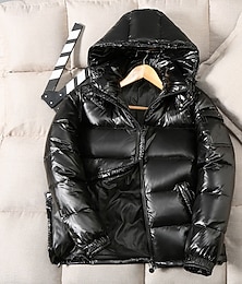 economico -Per uomo Giacca invernale piumino Piumino Imbottito Tasche Piumino in piuma d'oca bianca Da tutti i giorni Appuntamento Da mare Standard Di tendenza Informale Comodo Tenere al caldo Autunno inverno