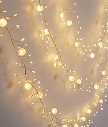 economico -Ghirlanda di luci a forma di petardo con 400 LED da 6 m, luci natalizie da esterno con scoppiettio, luci a sfera con scoppiettio in cristallo DC31V per patio, finestre, decorazioni per feste - spina UE/USA/Regno Unito