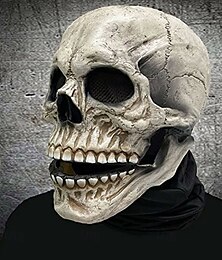 economico -Halloween maschera teschio testa intera maschera scheletro costume di halloween horror male call of duty maschera casco con mascella mobile casco