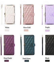 رخيصةأون -هاتف غطاء من أجل S24 Ultra S24 Plus S24 س24 FE S23 S22 S21 S20 Ultra Plus FE A55 A35 A25 A15 5G A54 A34 A14 A73 A53 A33 A23 A13 A72 A52 A32 A22 A12 A51 غطاء الوجه مع حامل سحاب مع رباط المعصم
