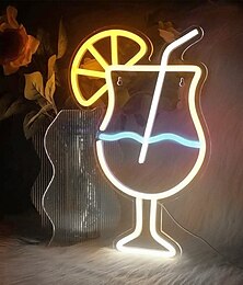 abordables -Panneau lumineux au néon pour cocktails, décoration murale à LED à intensité variable alimentée par USB pour bars, chambres &fêtes | veilleuse USB en acrylique pour boissons, cadeau idéal pour les