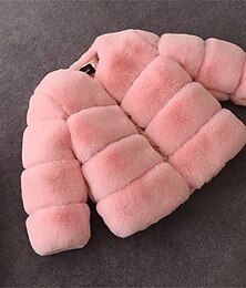 economico -Bambino Da ragazza Cappotto in pelliccia sintetica Tinta unica stile sveglio Scuola Cappotto Capispalla 4 anni + Autunno Bianco Rosa Rosso