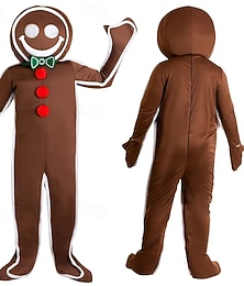 levne -Perník člověka Kombinéza Cosplay kostýmy Onesies Pánské Dámské Vánoce Štědrý večer Vánoce Cosplay kostým Dospělé Vánoce Párty Kostým