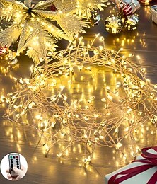 abordables -Guirlande lumineuse USB avec télécommande, 100/200 LED en fil de cuivre pour Noël, mariages et décoration intérieure