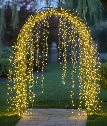 economico -luci a cascata per esterni di Natale, 200 luci a LED a forma di ramo di vite fatato, 10 luci a corda fatata da 2 m per decorazioni natalizie da giardino, recinzione e albero