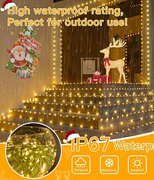 Недорогие -100 м 1000 светодиодных рождественских гирлянд, водонепроницаемая кожаная гирлянда с дистанционным управлением, низкое напряжение, идеально подходит для рождественского оформления помещений и улицы