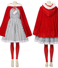 levne -santa claus mrs.claus oblečení cindy lou kdo má rád vánoční šaty santa obleky cosplay kostýmy dámské vánoční novoroční štědrovečer štědrovečerní vánoční dospělí vánoční novoroční šaty opasek klobouk