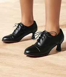 levne -dámské vintage šněrovací boty oxford - retro styl kotěcího podpatku brogue design, ideální pro kancelářské oblečení a klasické outfity