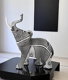 levne -pryskyřice barevná socha slona, barevné umění sochy slona barevná výzdoba slona feng shui ornament sloni socha zvířat do kuchyně kancelářská police domácí dekorace, pro domácí kancelář desktop pokoj