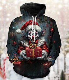 abordables -Navidad Papá Noel Sudadera Sudadera con capucha navideña divertida 3D Navidad Bolsillo delantero Gráfico Para Pareja Hombre Mujer Adulto Navidad Carnaval Impresión 3D Fiesta Casual Diario