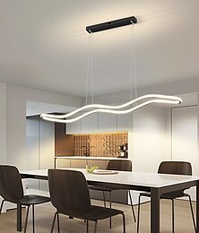 abordables -Lampe suspendue en forme de vague pour table à manger, plafonnier, lustre LED moderne, luminaire décoratif simple, lampe suspendue pour salle à manger, 100 cm, 220-240 V