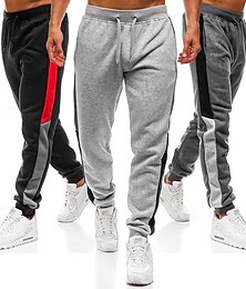 お買い得  -男性用 スウェットパンツ ランニングパンツ トラックパンツ ポケット 弾性ウエストバンド パンツ アウトドア スポーツ 屋内 秋 速乾性 ライトウェイト ソフト マラソン ランニング いい結果になる テイラーフィット スポーツウェア アクティブウェア カラーブロック ダークグレー ブラック ライトグレー