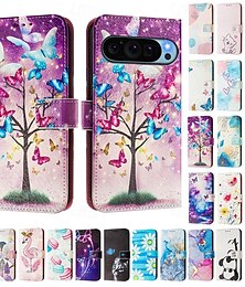 זול -טלפון מגן עבור גוגל Pixel 9 Pro Pixel 9 Pro XL Pixel 8 Pro Pixel 8 פיקסל 9 Pixel 7 Pixel 7 Pro Pixel 6 Pixel 6 Pro מארז כרטיס ארנק עם מעמד מגנטי מגן גוף מלא רטרו TPU עור PU