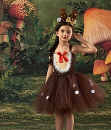 levne -Sob Úbory Sukénka Vánoční santa obleky Dívčí Vánoce Nový rok Štědrý večer Cosplay kostým Dětské Párty Vánoce Šaty Vlasové ozdoby Rukavice