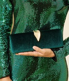 economico -pochette da donna in velluto con decorazione in piuma dorata e tracolla a catena - elegante borsa da sera per eventi formali e feste