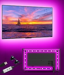 זול -1 סט רצועות תאורה לד rgb tiktok lights usb dc 5v 5050 rgb mini 3key שלט גמיש אור עמיד למים ip65 1m טלוויזיה רקע סרט תאורת סרט