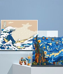 cheap -The Starry Night Building Kit - Micro Building Blocks Sets Mini Construction Model DIY Art Projects Home Decor Display Ideas Painting Set Christmas Gift for Adults