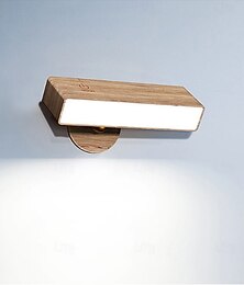 ieftine -Aplică de perete nordică din lemn, aplice de perete reglabilă rotativă la 360° cu suport magnetic la atingere fără fir pentru dormitor  & lectură