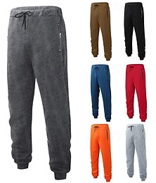 お買い得  -男性用 スウェットパンツ ジョガー ズボン カジュアルパンツ ドローストリング 弾性ウエスト ジッパーポケット 平織り 履き心地よい ウォーム 全長 アウトドア カジュアル 日常 スポーツ ファッション ブラック イエロー