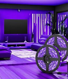 abordables -bande de lumière noire à LED UV, lumière violette avec USB ou alimentation par batterie SMD2835, lumière UV 380-400 nm pour danse fluorescente, revêtement corporel UV, lampe à lumière noire non étanche