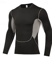 economico -Per uomo T-shirt da corsa T-shirt Compressione Manica lunga Maglietta Informale Athleisure Autunno Traspirante Asciugatura rapida Allenamento in palestra Corsa Marcia abbigliamento sportivo