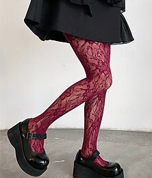abordables -collants à motifs en dentelle gothique pour femmes - collants résille transparents pour cosplay, fête et tenues décontractées