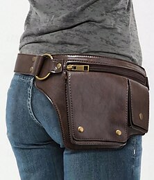 economico -marsupio vintage da donna in similpelle con design multitasche - marsupio a mani libere per attività all'aperto, escursioni e viaggi