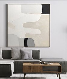 preiswerte -3D-weißes abstraktes Ölgemälde, handgemalt, dickes strukturiertes Ölgemälde, handgemaltes beige-weißes Gemälde, abstraktes 3D-weißes strukturiertes Ölgemälde, Wandkunst, Gemälde für Wohnzimmer- und