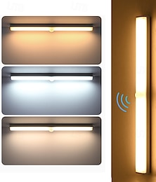お買い得  -LED モーションセンサー ナイトライト USB 充電式 3 トーン ライト スマート LED ストリップ ライト ケーブル不要 寝室 キャビネット ワイン キャビネット ワードローブ 廊下 夜間照明