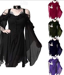 お買い得  -レトリ／ヴィンテージ パンク＆ゴシック 中世 ドレス 仮面舞踏会 魔女 女性用 ワルプルギスの夜 ハロウィーン カーニバル マスカレード ハロウィーン イベント／パーティー 成人 ドレス